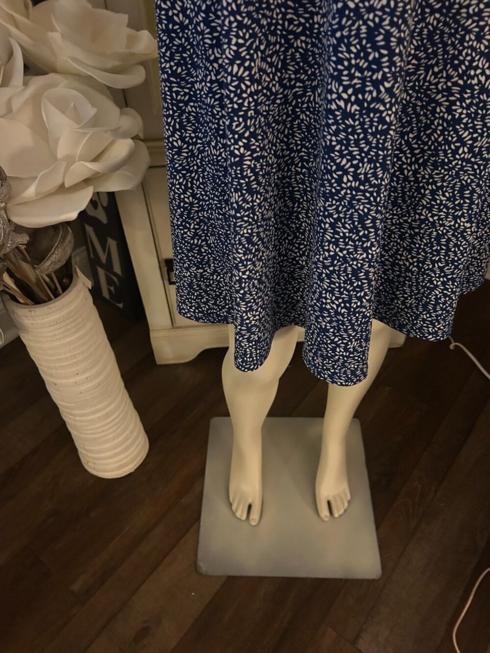 Kaleigh Soft Blue Floral Wrap Style Dress | Flowy Tie Waist Mini - Picture 4 of 6